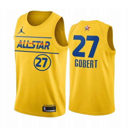 Utah Jazz Rudy Gobert 27 2021 All-Star Jordan Brand Gold Miesten Pelipaidat Swingman